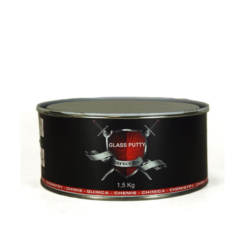 Latta di stucco glass putty verde da 1,5 kg / 750 ml