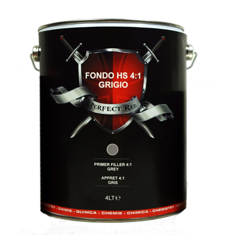 Latta di fondo HS grigio 4 a 1 da litri con catalizzatore