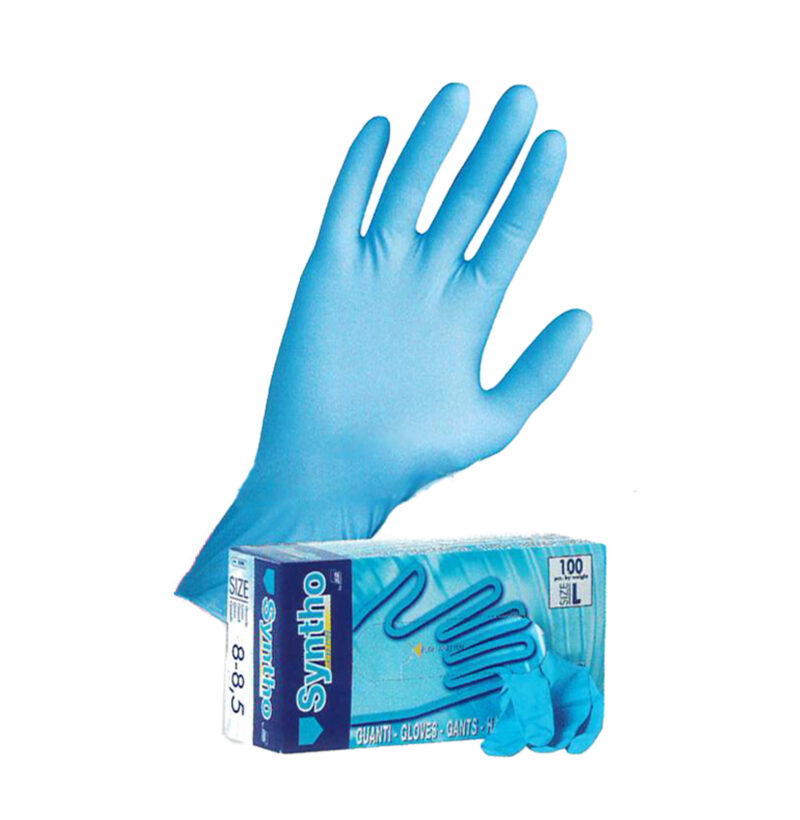 scatola di guanti nitrile non polverati colore blu