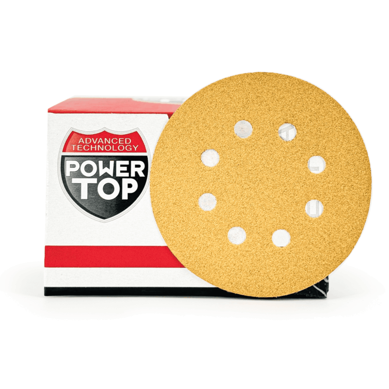 Disco abrasivo Power Top 22 PREMIUM Ø125 8F per aspirazione e attacco velcrato